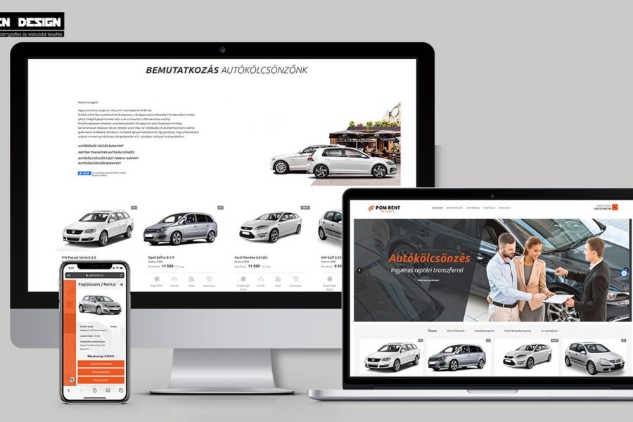 Weboldal készítés Autókölcsönző – Online autóbérlő rendszer
