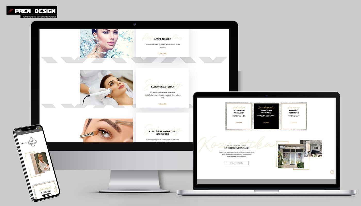 Kozmetikus weboldal design